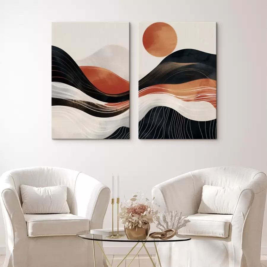 Tablouri Peisaj abstract din teracotă m30664