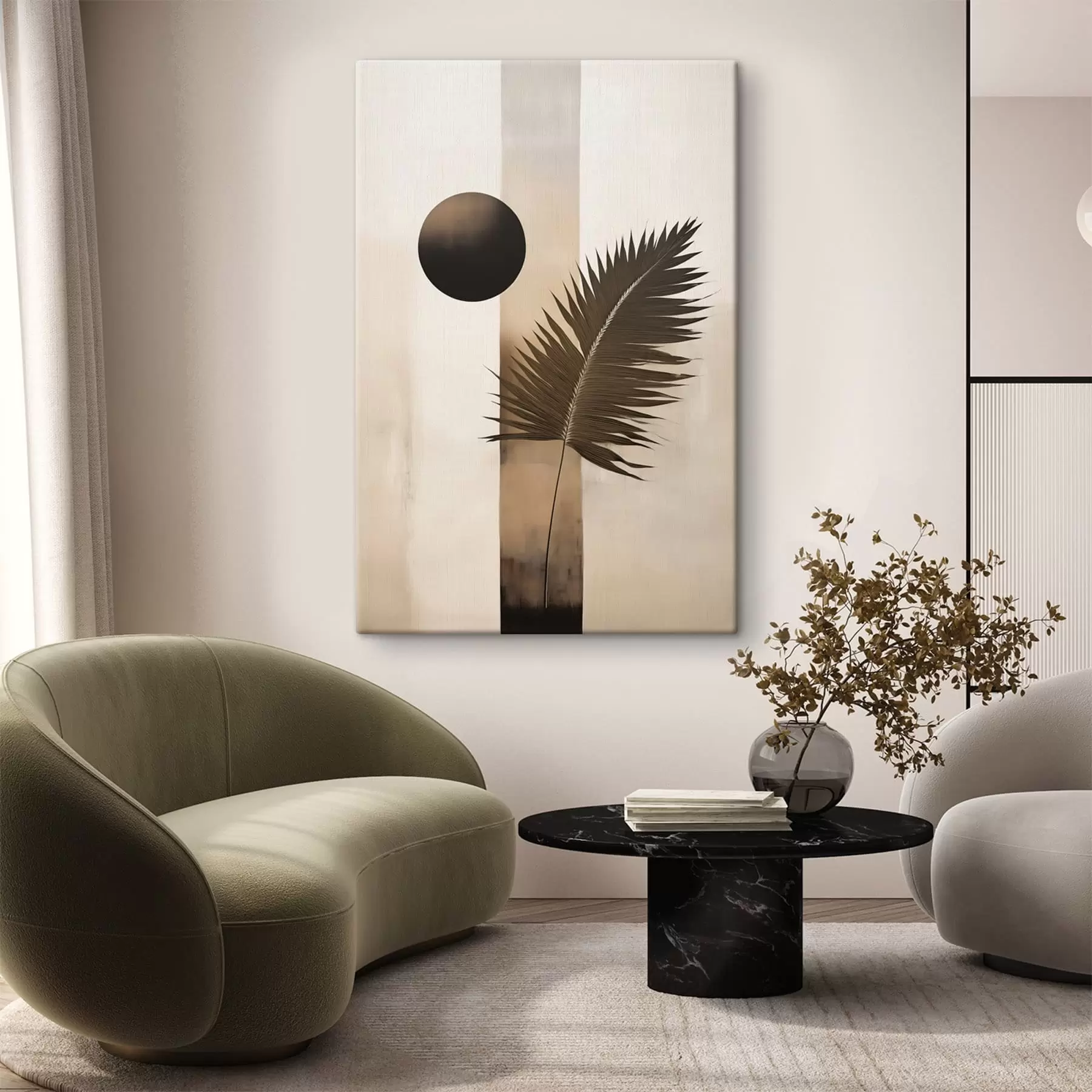 Tablouri O compoziție abstractă cu frunze tropicale s49702