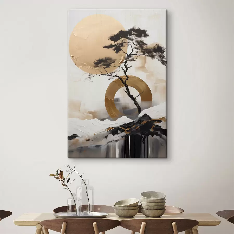 Tablouri Bonsai decorativ, pictură abstractă s49786