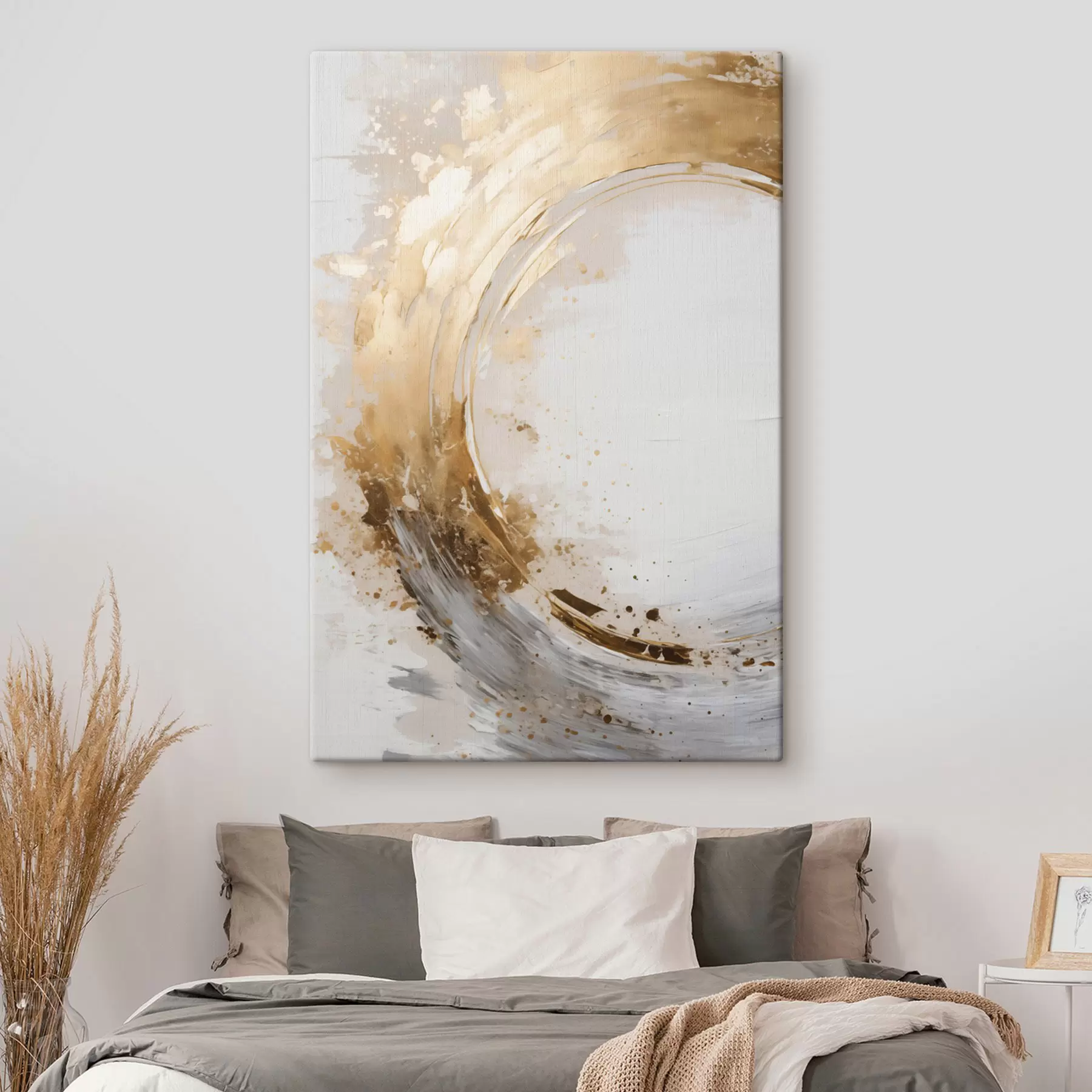 Tablouri Tușe abstracte, care creează o mișcare circulară, artă modernă cu textură s49789
