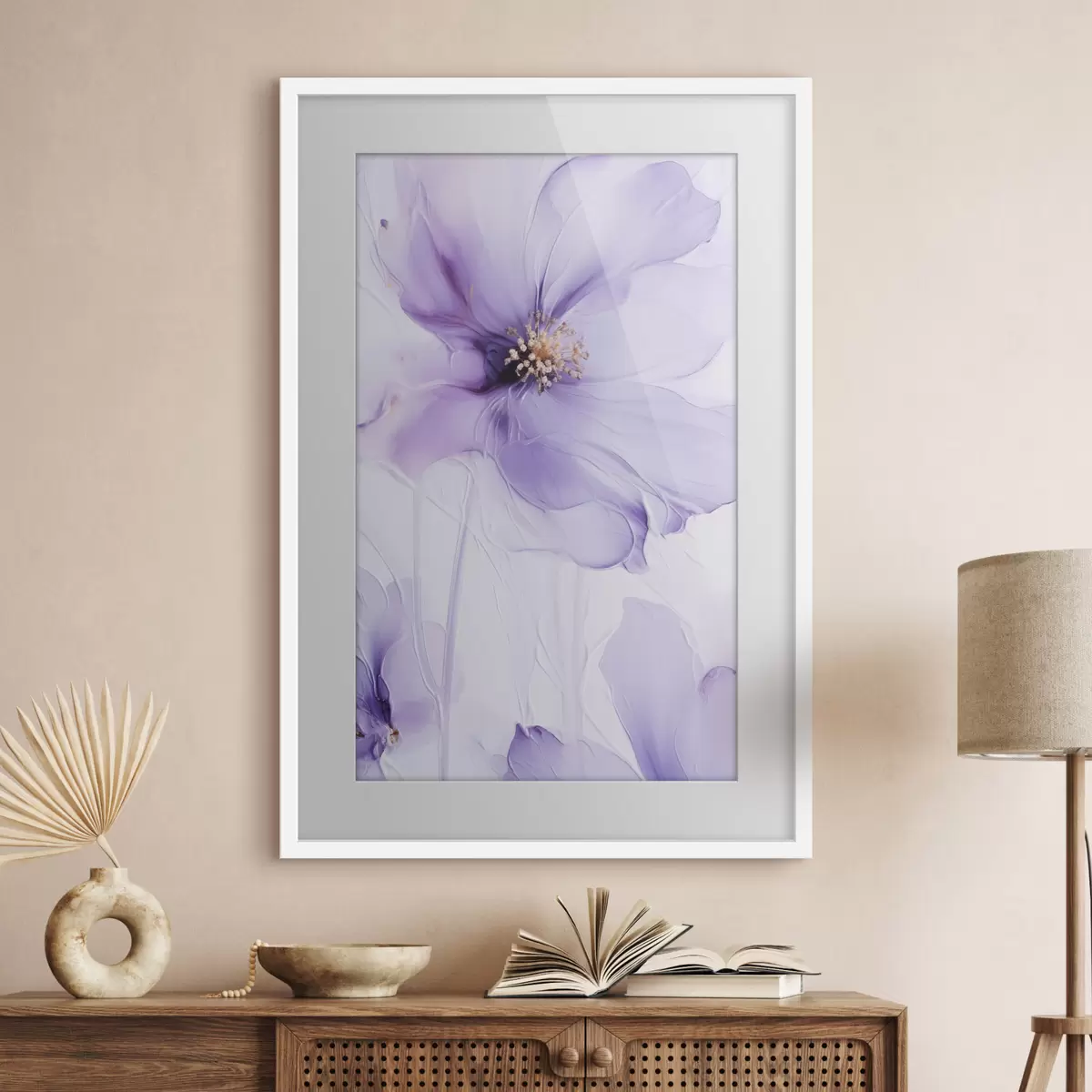 Poster Flori delicate, cu detalii complexe și un fundal alb cu textură f49761