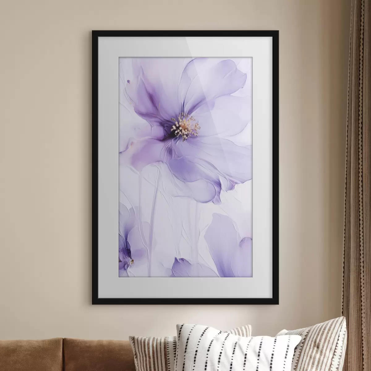 Poster Flori delicate, cu detalii complexe și un fundal alb cu textură f49761