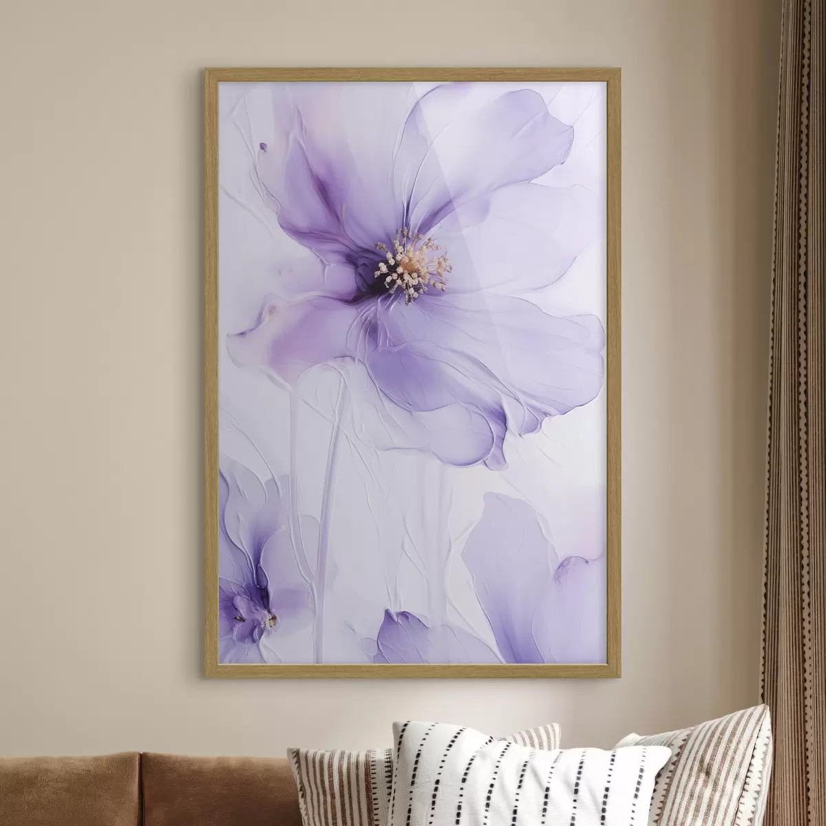 Poster Flori delicate, cu detalii complexe și un fundal alb cu textură f49761