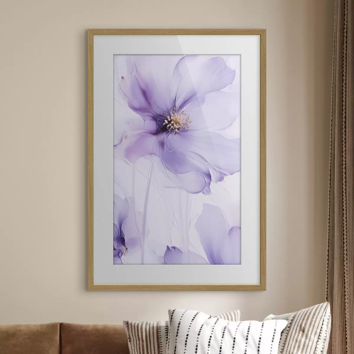 Poster Flori delicate, cu detalii complexe și un fundal alb cu textură f49761
