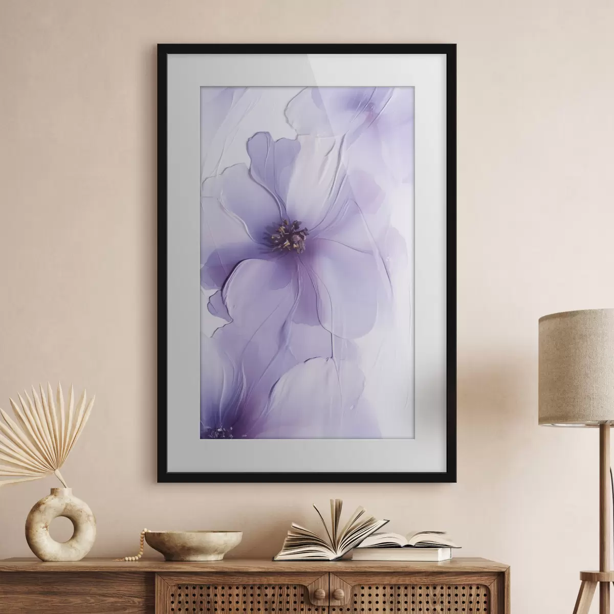Poster Flori delicate, cu detalii complexe și un fundal alb cu textură f49762