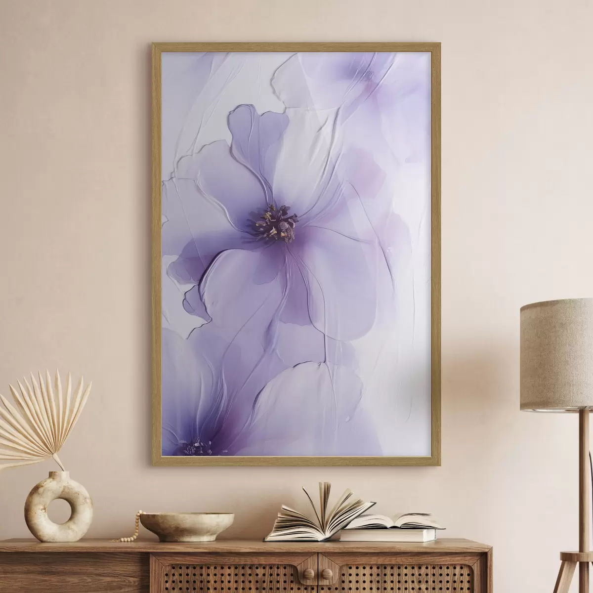 Poster Flori delicate, cu detalii complexe și un fundal alb cu textură f49762