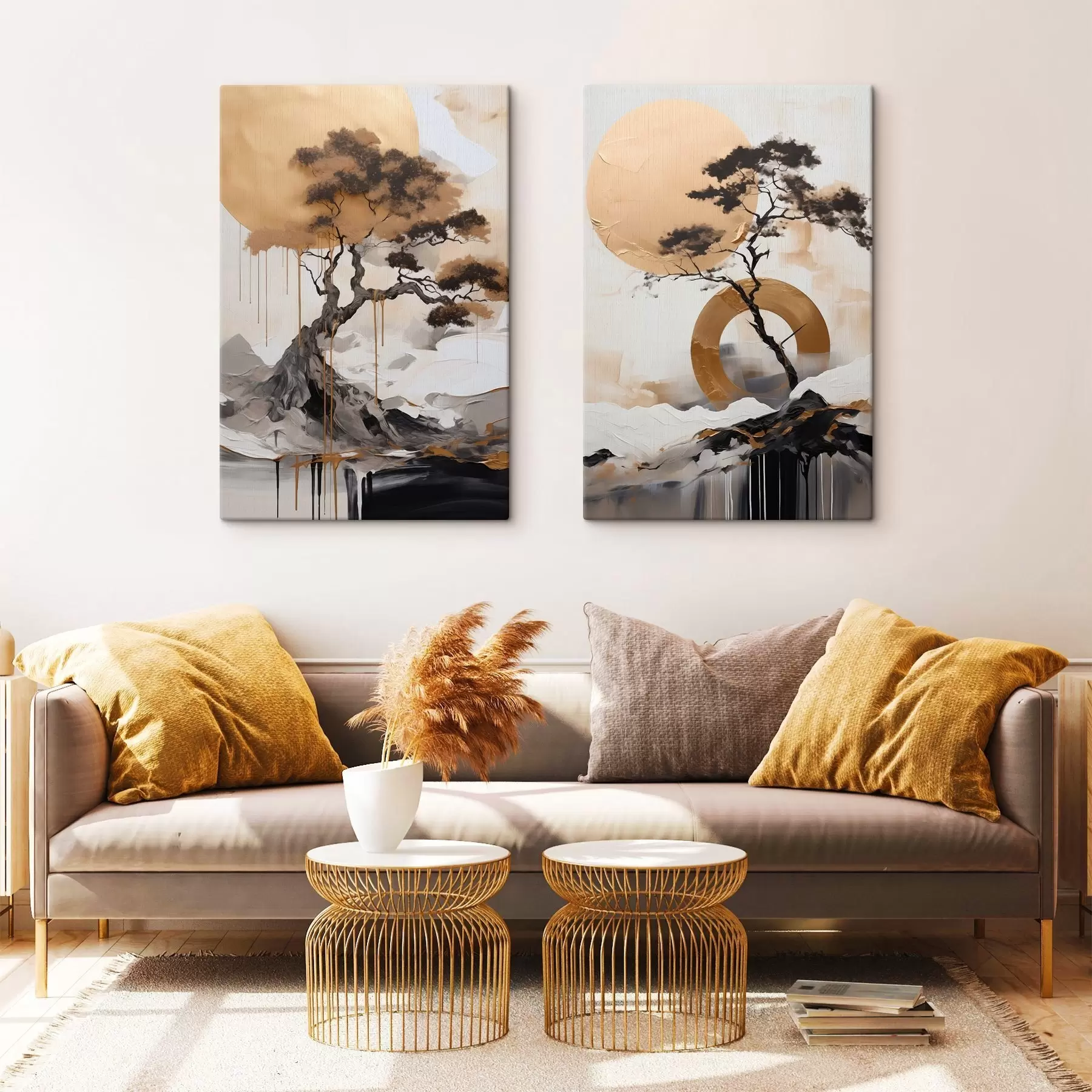Tablouri Bonsai decorativ, pictură abstractă m30688