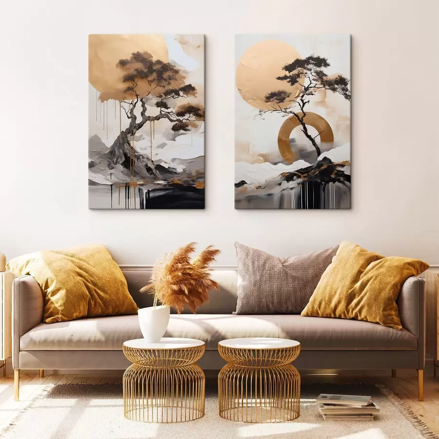 fototapet Bonsai decorativ, pictură abstractă m30688