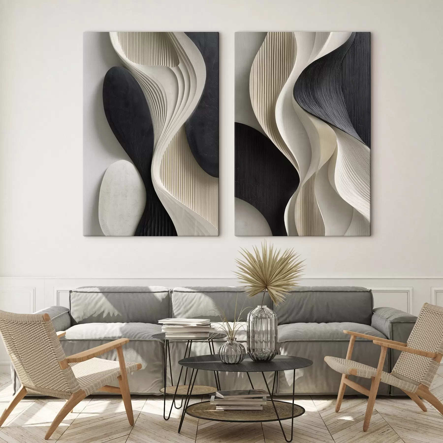 Tablouri O imitație a artei reliefului arhitectural; geometrie abstractă organică. m30724