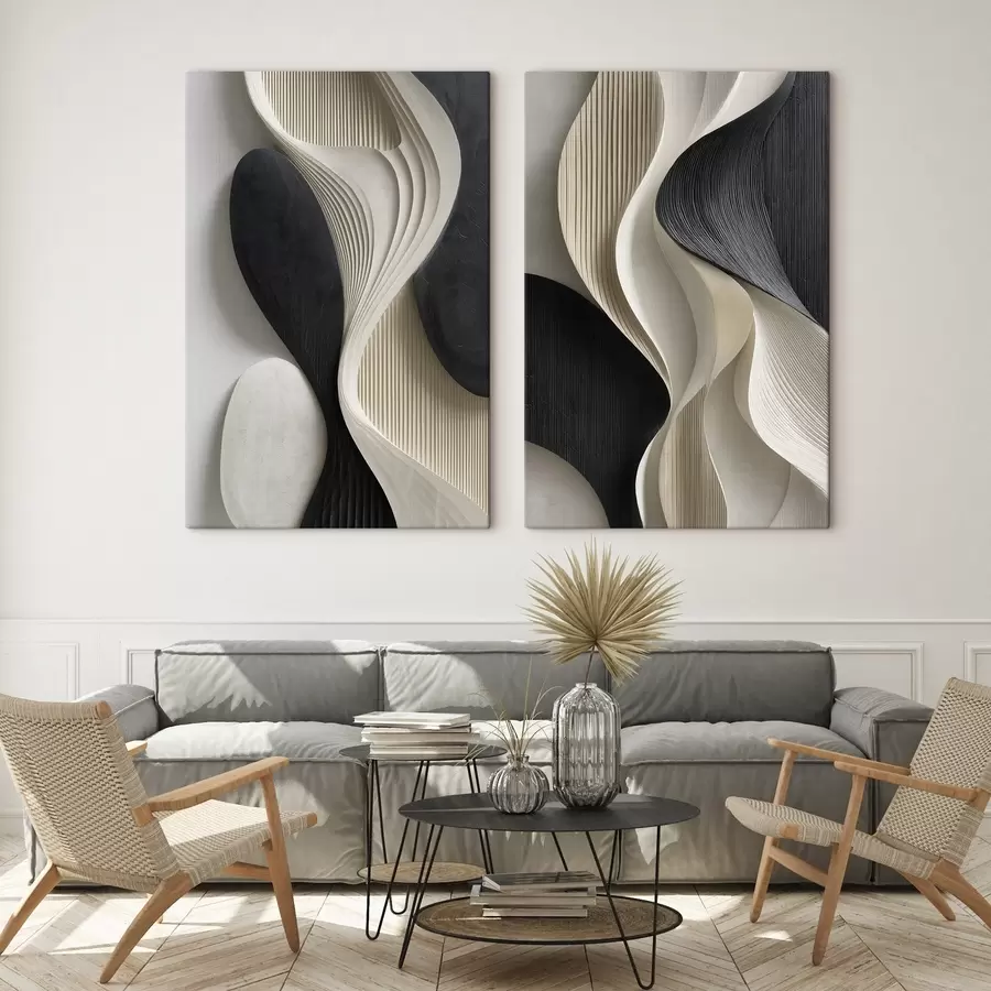 Tablouri O imitație a artei reliefului arhitectural; geometrie abstractă organică. m30724