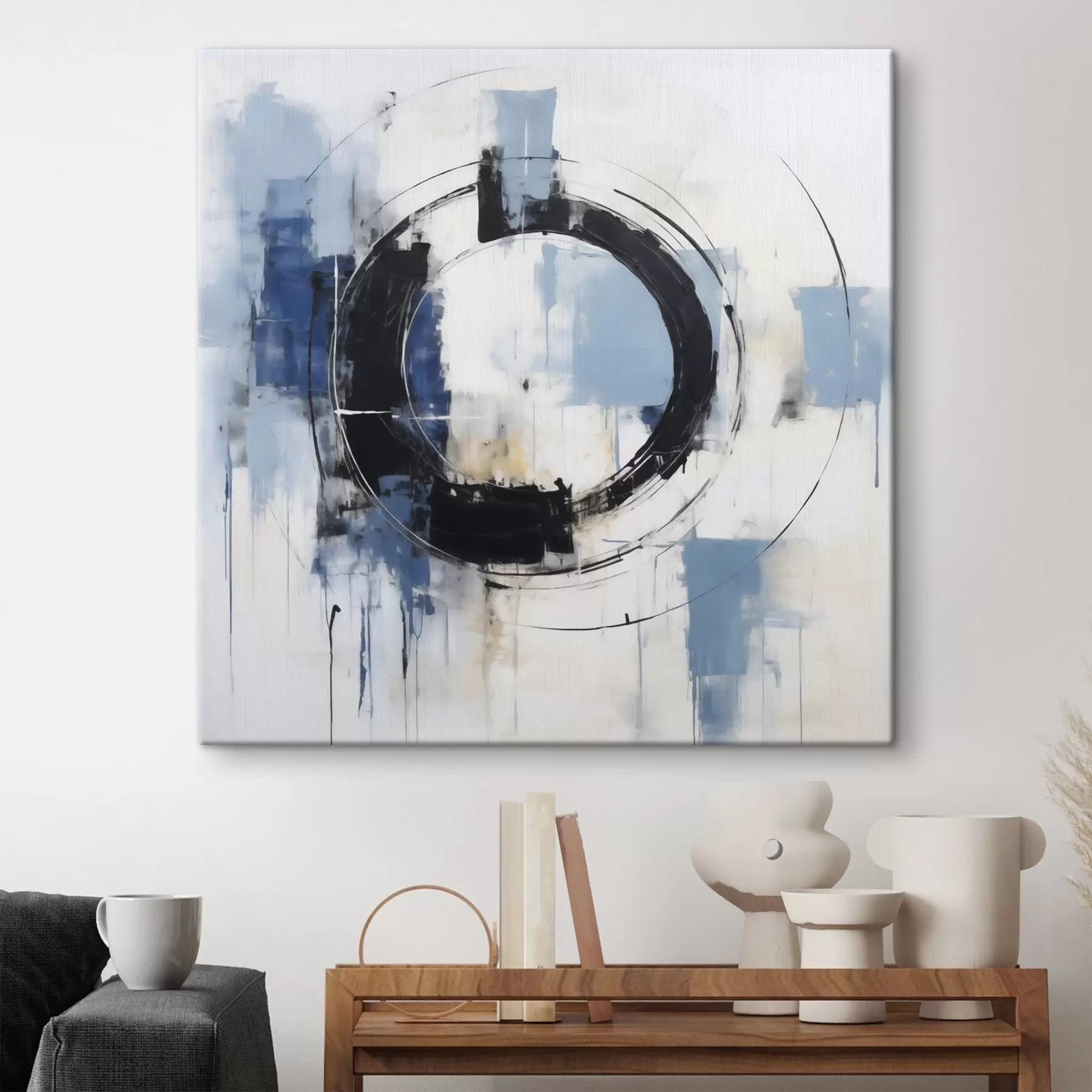 Tablouri Compoziție abstractă cu un motiv circular, imitație de pictură s49899