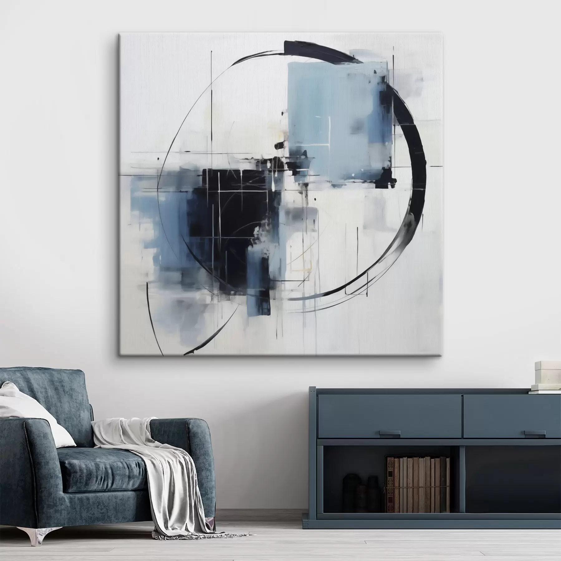 Tablouri Compoziție abstractă cu un motiv circular, imitație de pictură s49900
