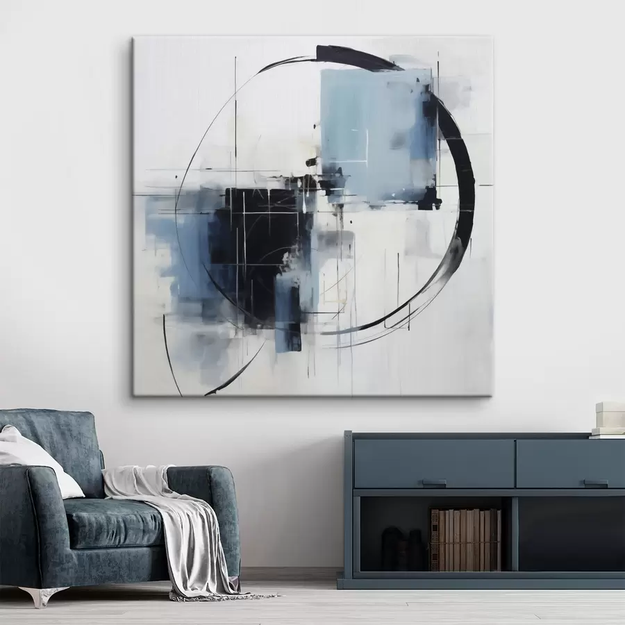 Tablouri Compoziție abstractă cu un motiv circular, imitație de pictură s49900