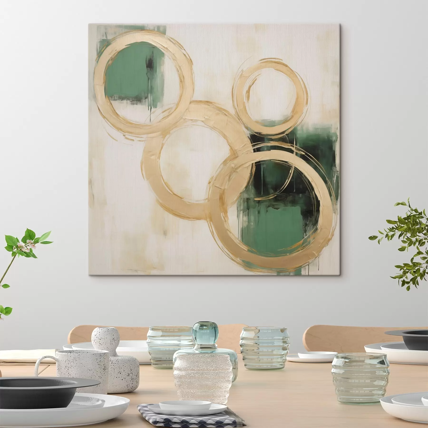 Tablouri Cercuri abstracte, imitație de pictură s49907