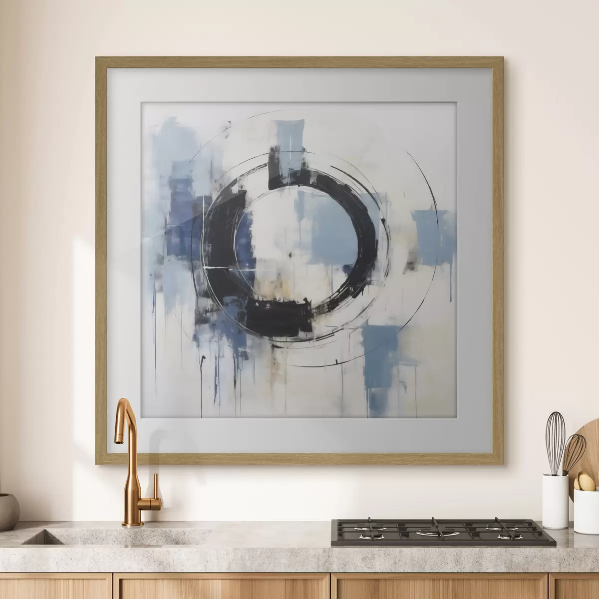 Poster Compoziție abstractă cu un motiv circular, imitație de pictură f49899