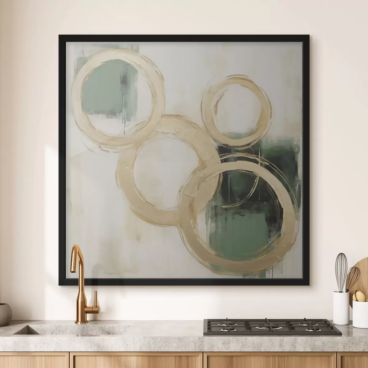 Poster Cercuri abstracte, imitație de pictură f49907