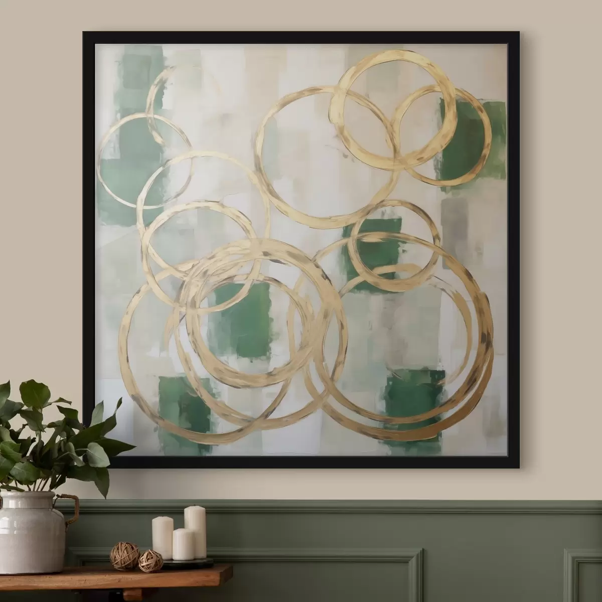 Poster Cercuri abstracte, imitație de pictură f49908