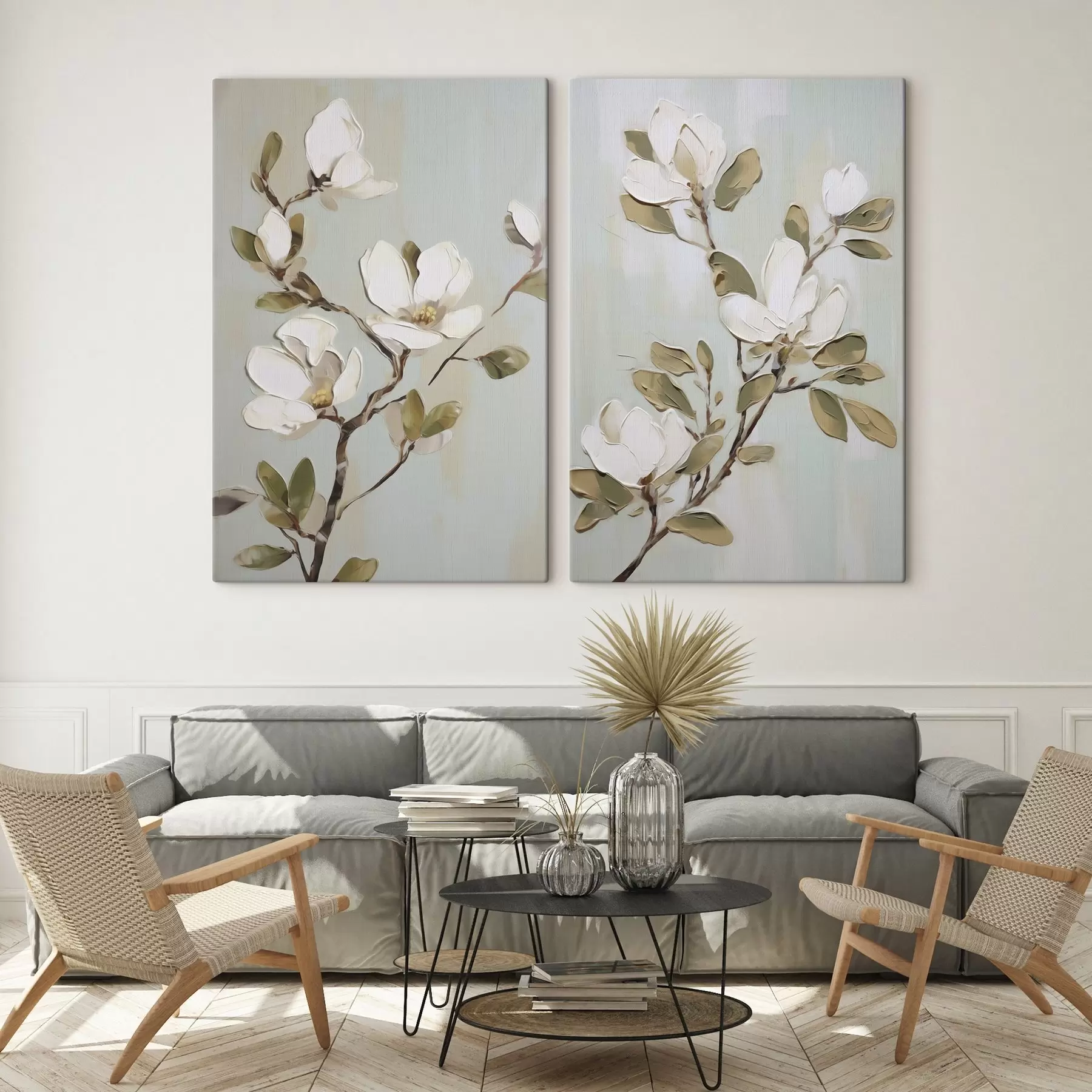 Tablouri O ramură cu flori de magnolie, reproducere după o pictură m30734