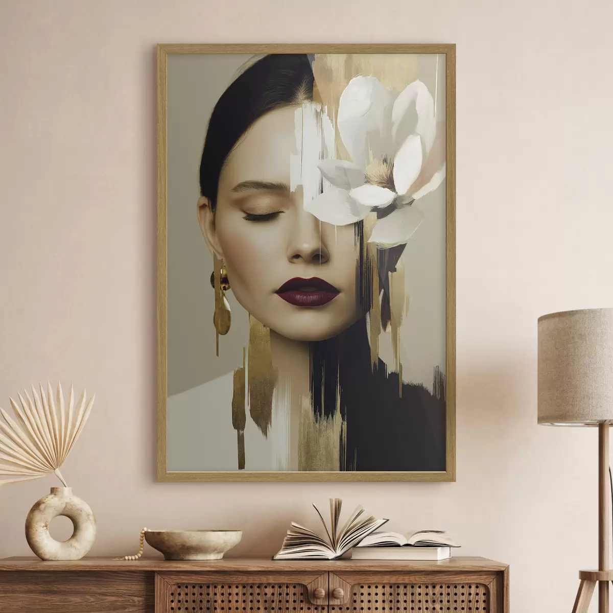 Poster O fată cu o floare în păr f49933
