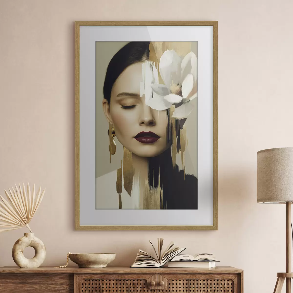 Poster O fată cu o floare în păr f49933