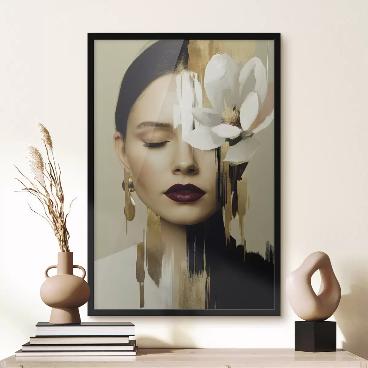 Poster O fată cu o floare în păr f49933