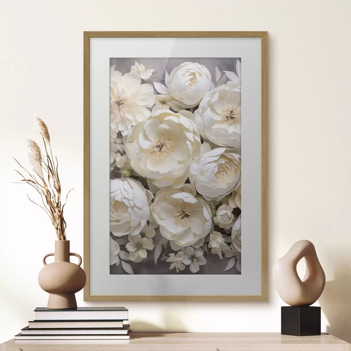Poster Peonii albe f50034