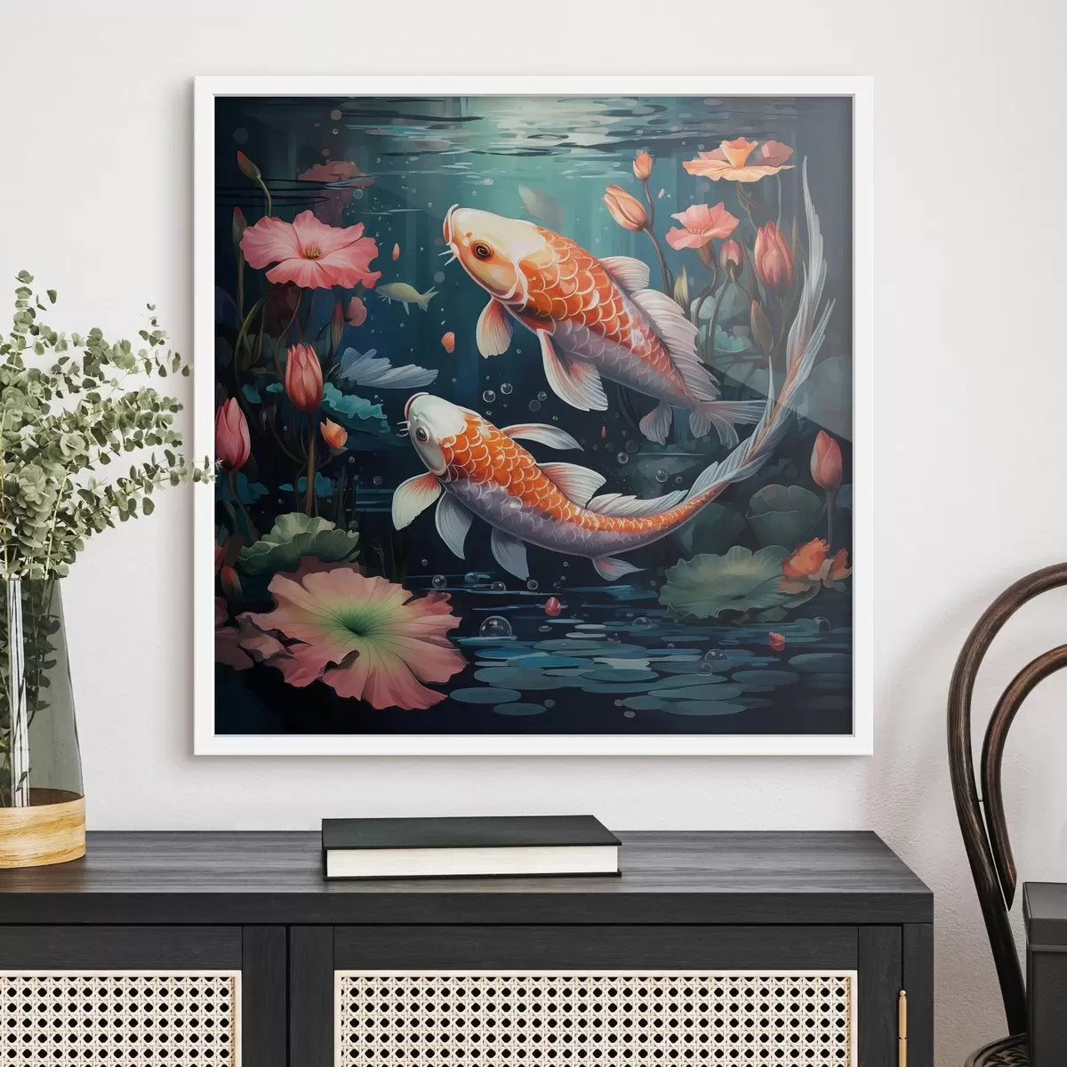 Poster Crap koi cu lotuși f50038