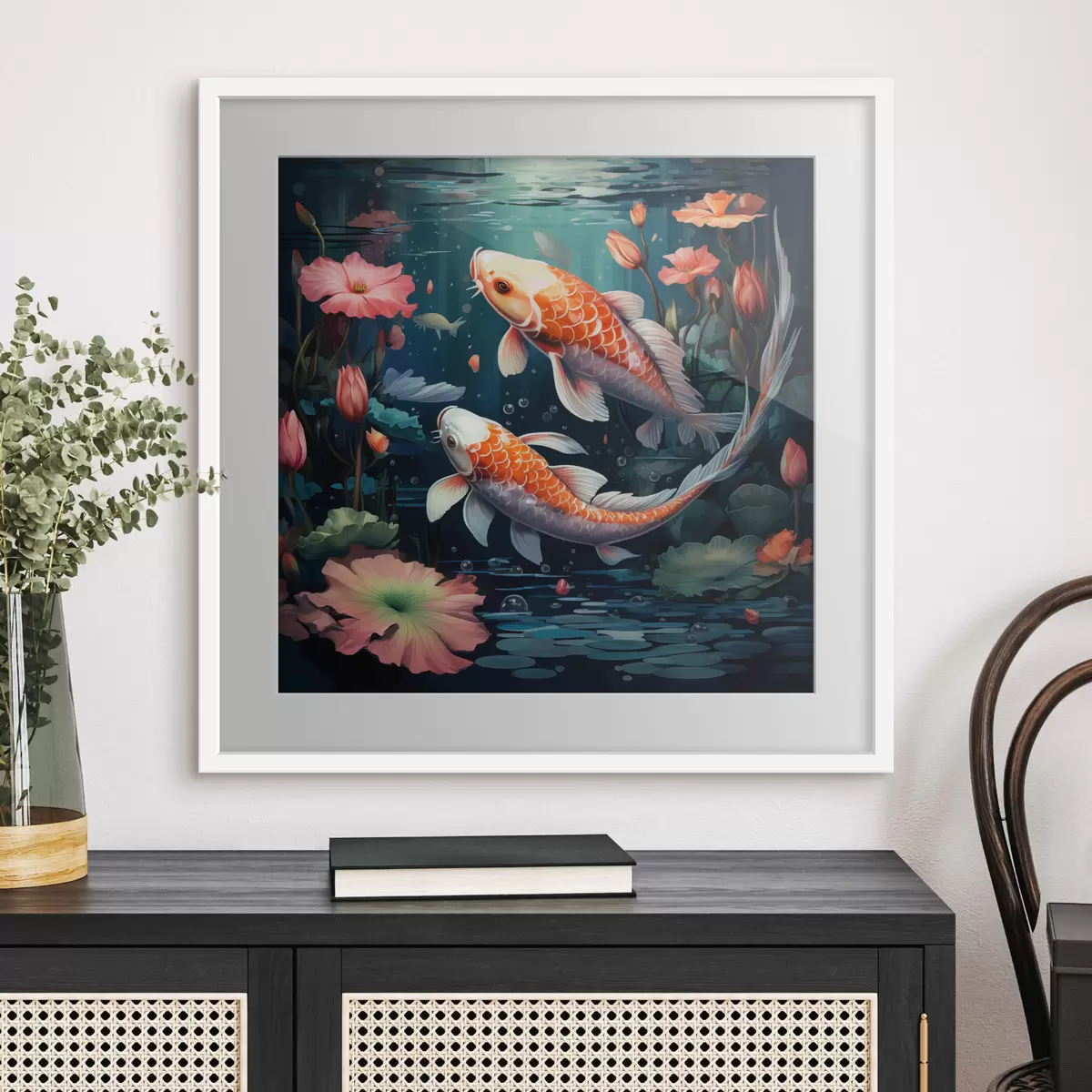 Poster Crap koi cu lotuși f50038