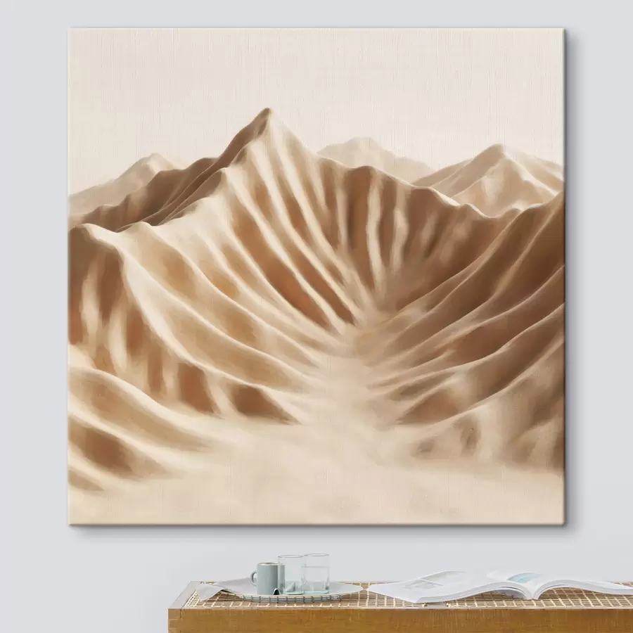 Tablouri Dune decorative cu textură, într-o paletă de culori bej, în stilul artei contemporane s49728