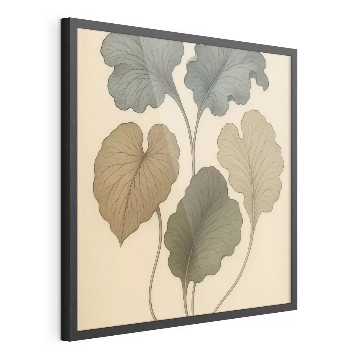 Poster Frunze decorative în nuanțe discrete pe un fundal bej f49721