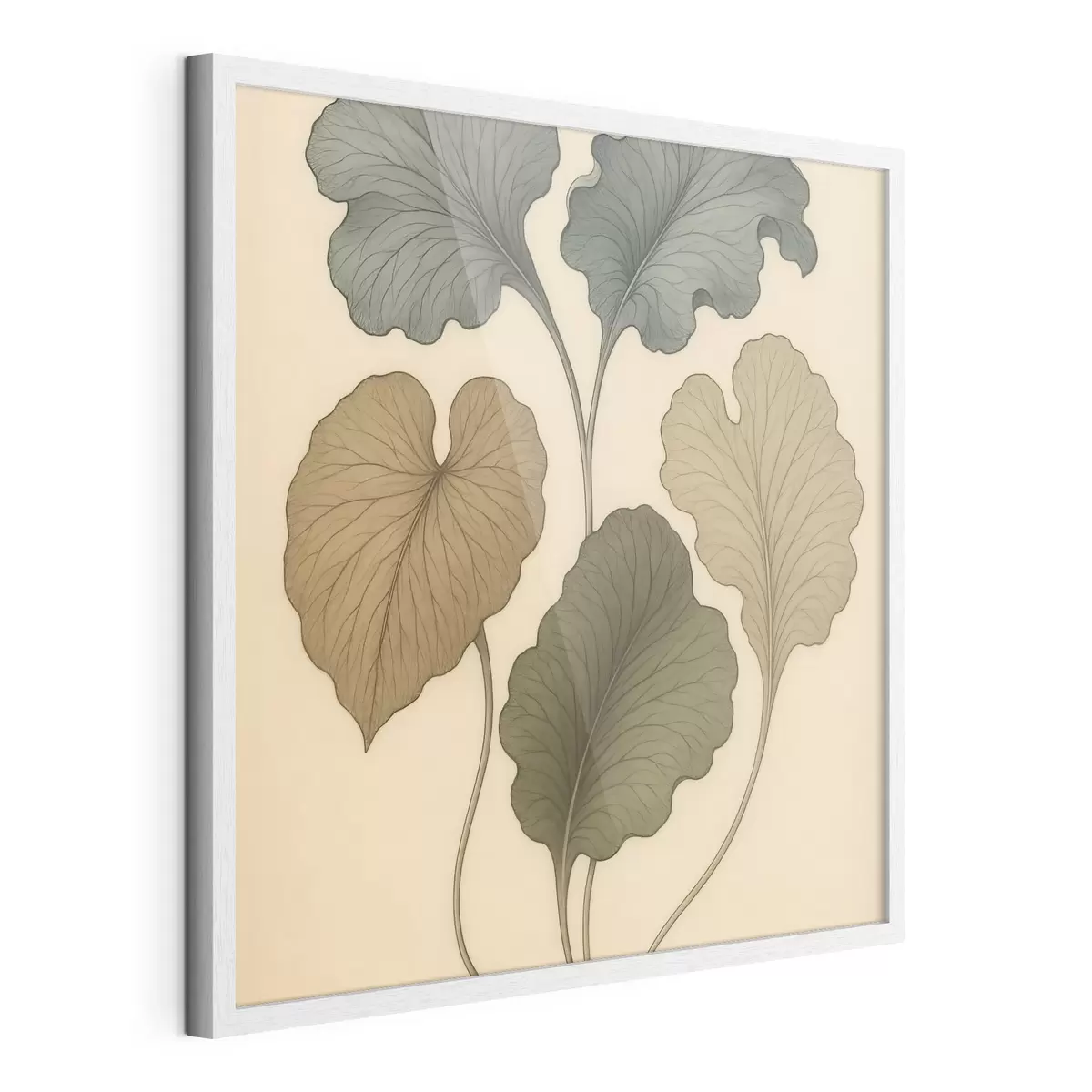 Poster Frunze decorative în nuanțe discrete pe un fundal bej f49721