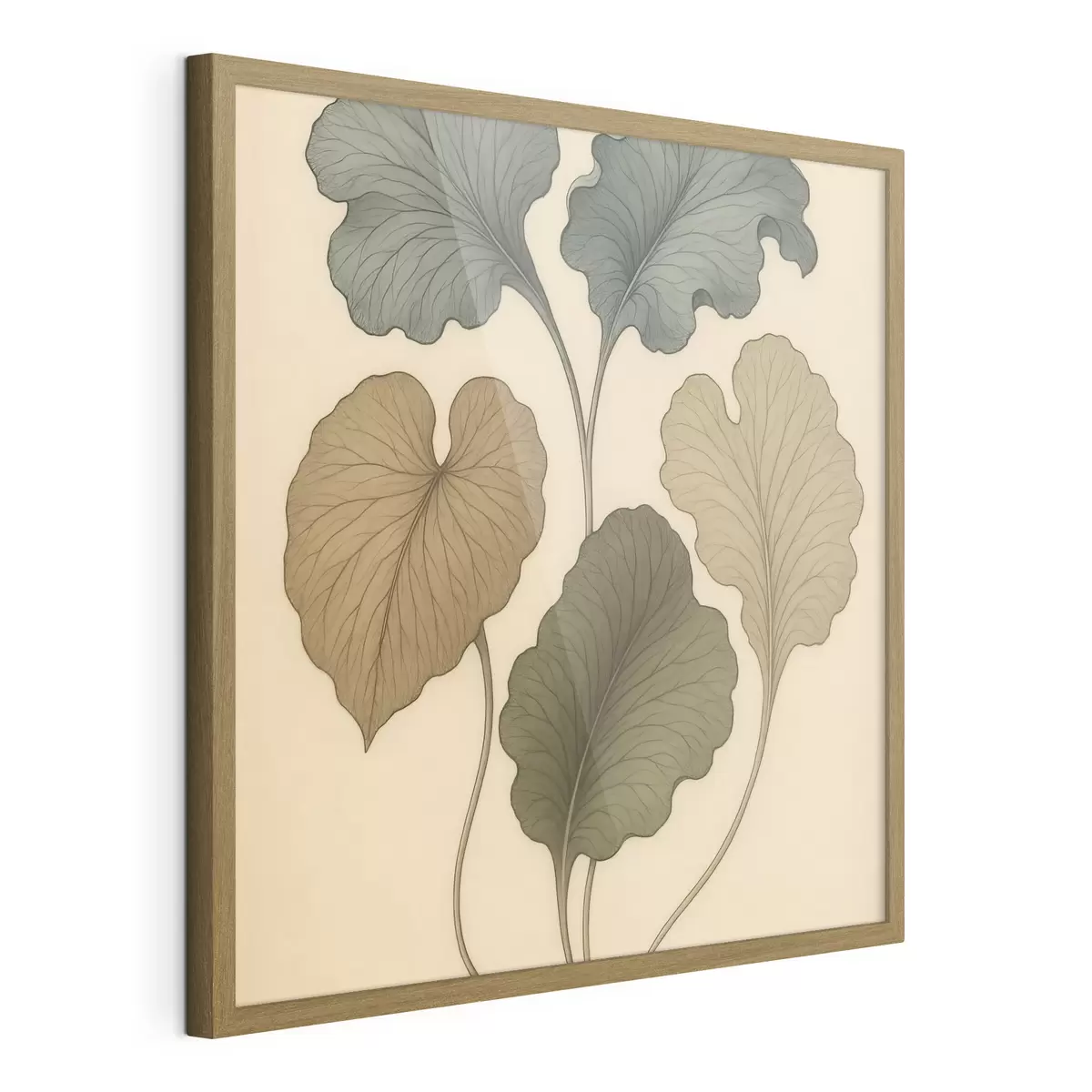 Poster Frunze decorative în nuanțe discrete pe un fundal bej f49721