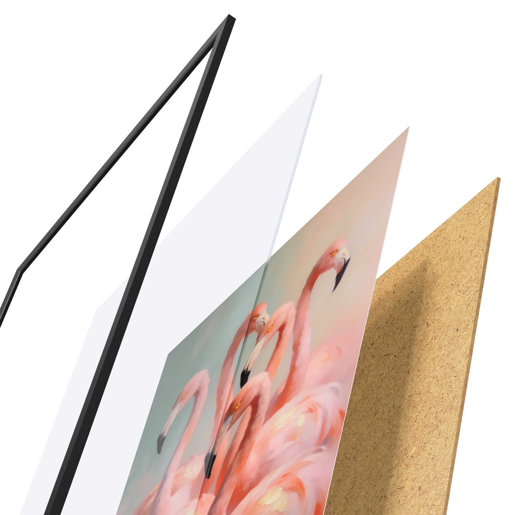 Poster Flamingo roz în nuanțe pastelate delicate, în stilul picturii în ulei f49726
