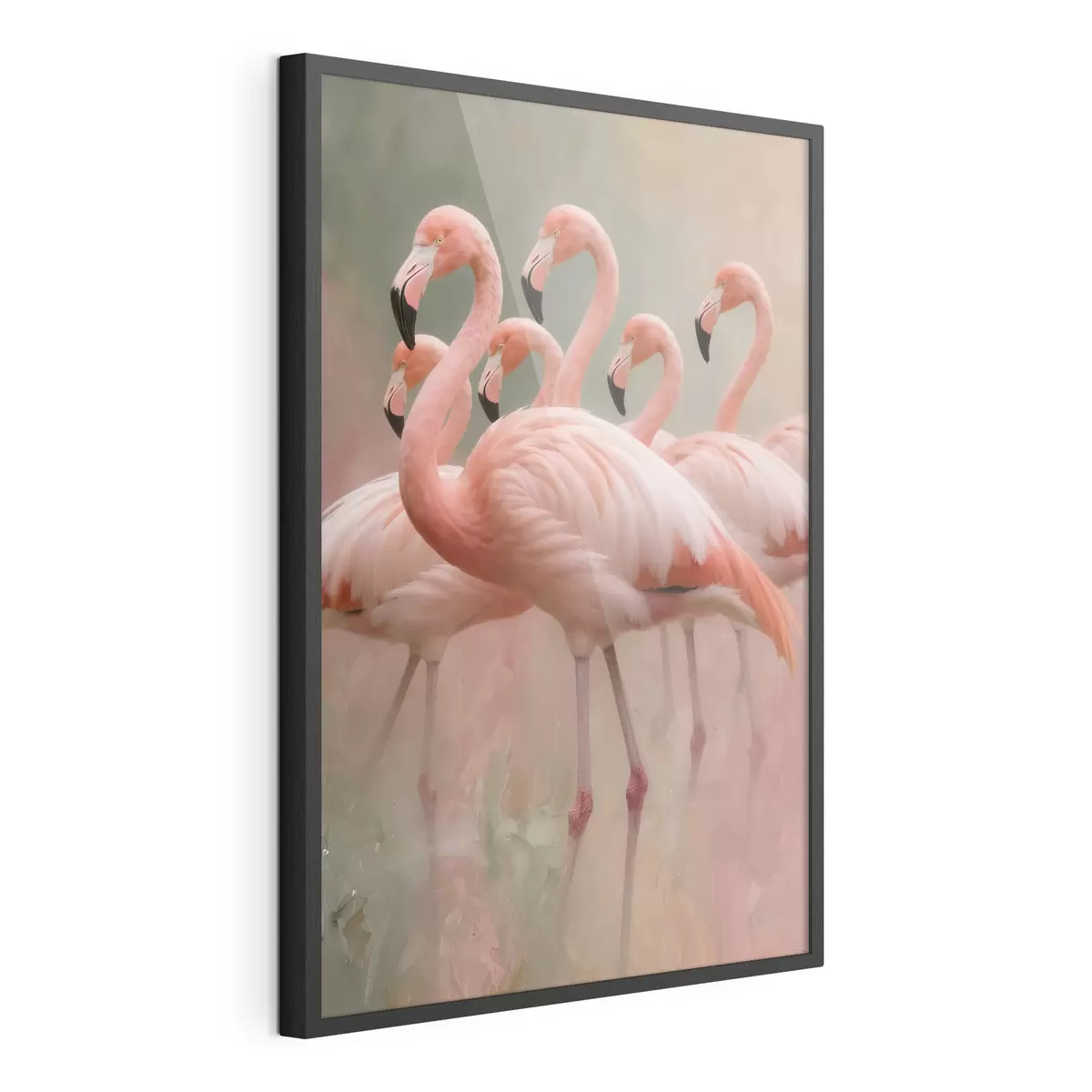 Poster Portret decorativ al unui stol de flamingo, realizat în stilul picturii contemporane f49727