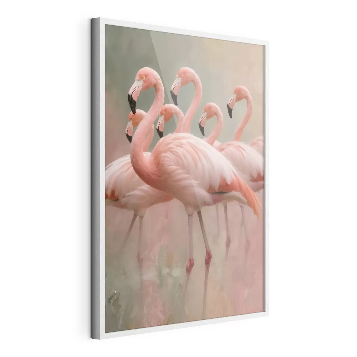 Poster Portret decorativ al unui stol de flamingo, realizat în stilul picturii contemporane f49727