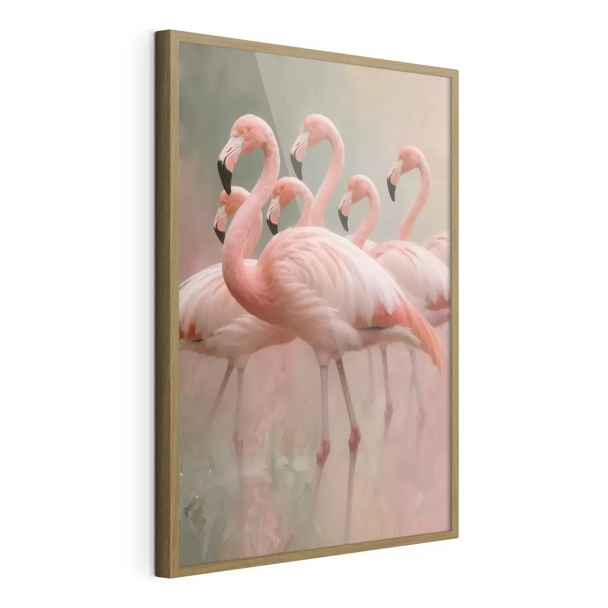 Poster Portret decorativ al unui stol de flamingo, realizat în stilul picturii contemporane f49727