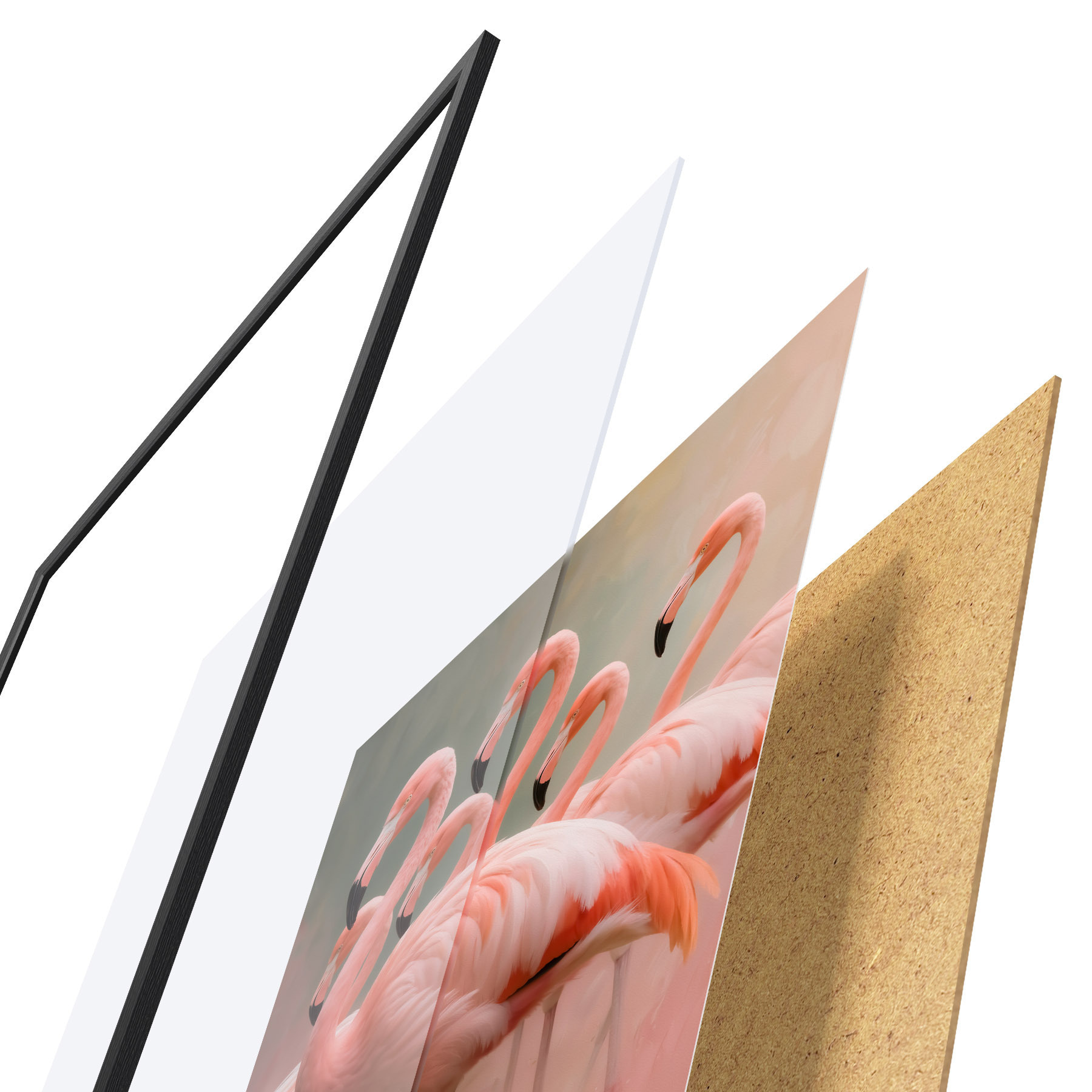 Poster Portret decorativ al unui stol de flamingo, realizat în stilul picturii contemporane f49727