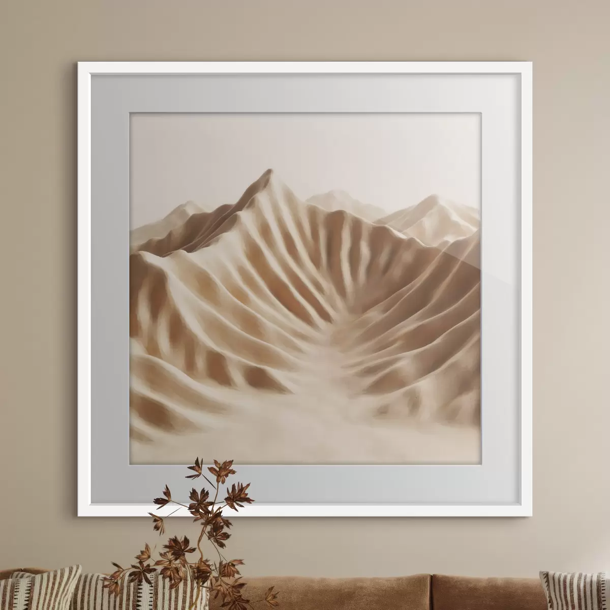 Poster Dune decorative cu textură, într-o paletă de culori bej, în stilul artei contemporane f49728