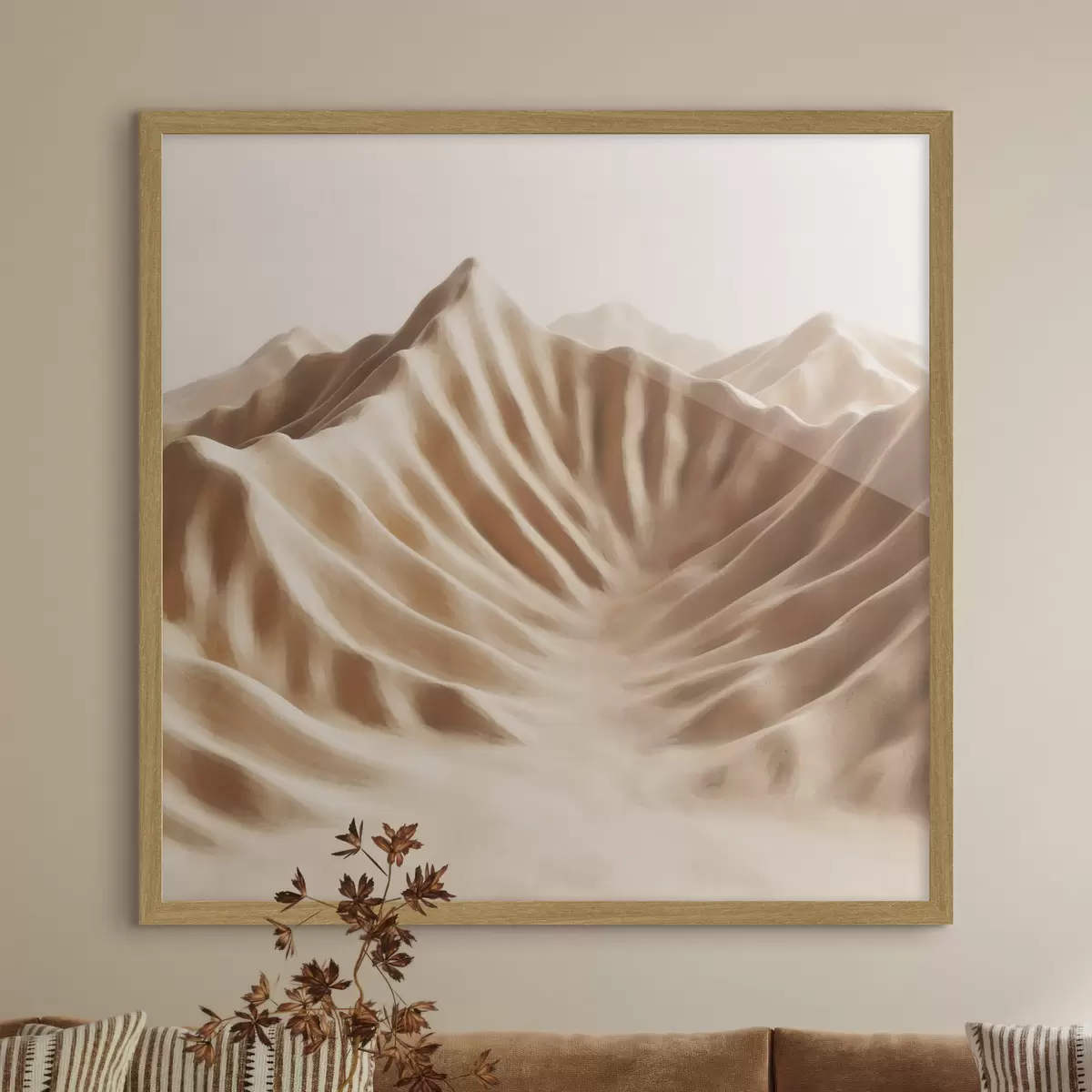 Poster Dune decorative cu textură, într-o paletă de culori bej, în stilul artei contemporane f49728