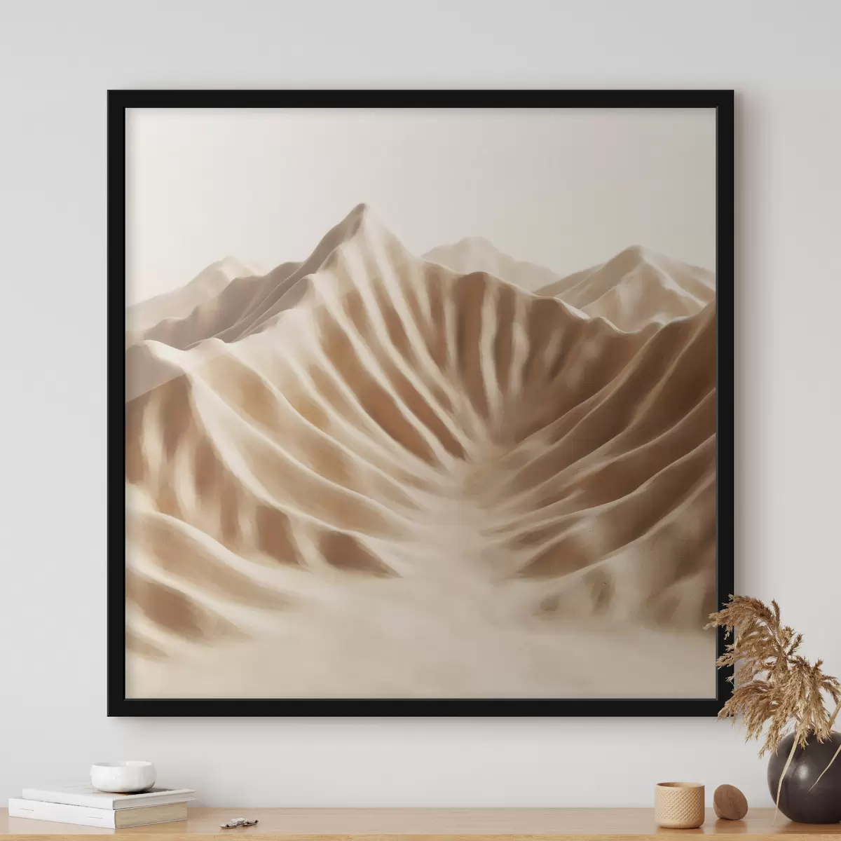 Poster Dune decorative cu textură, într-o paletă de culori bej, în stilul artei contemporane f49728