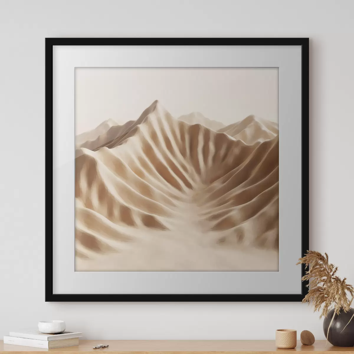 Poster Dune decorative cu textură, într-o paletă de culori bej, în stilul artei contemporane f49728