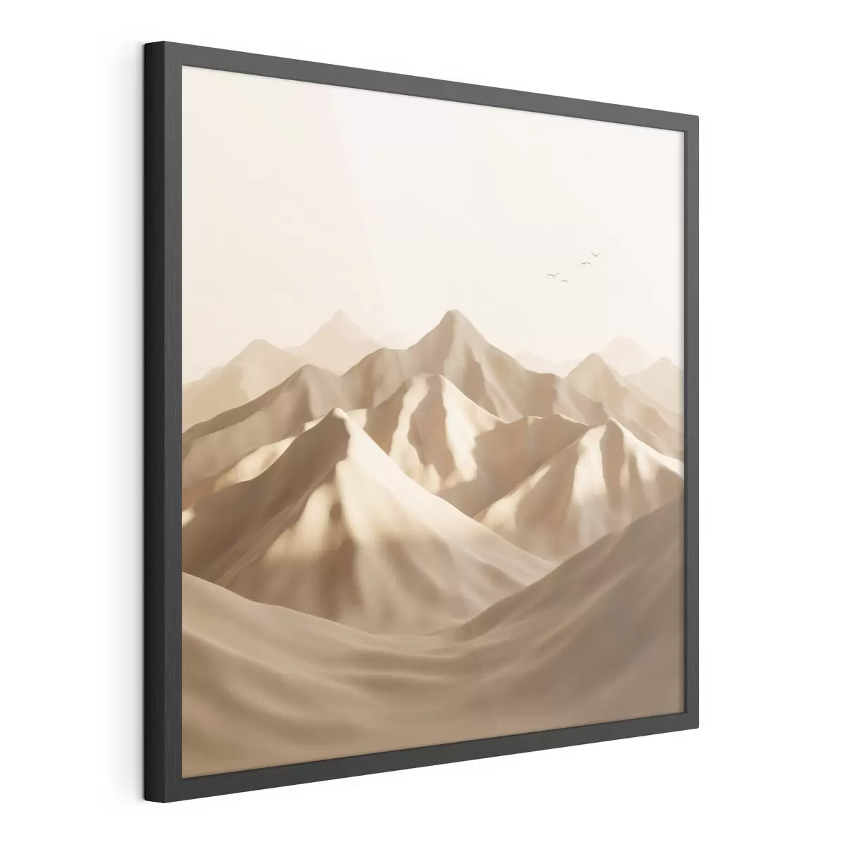 Poster Dune de nisip abstracte cu siluete de păsări în nuanțe pastelate f49729