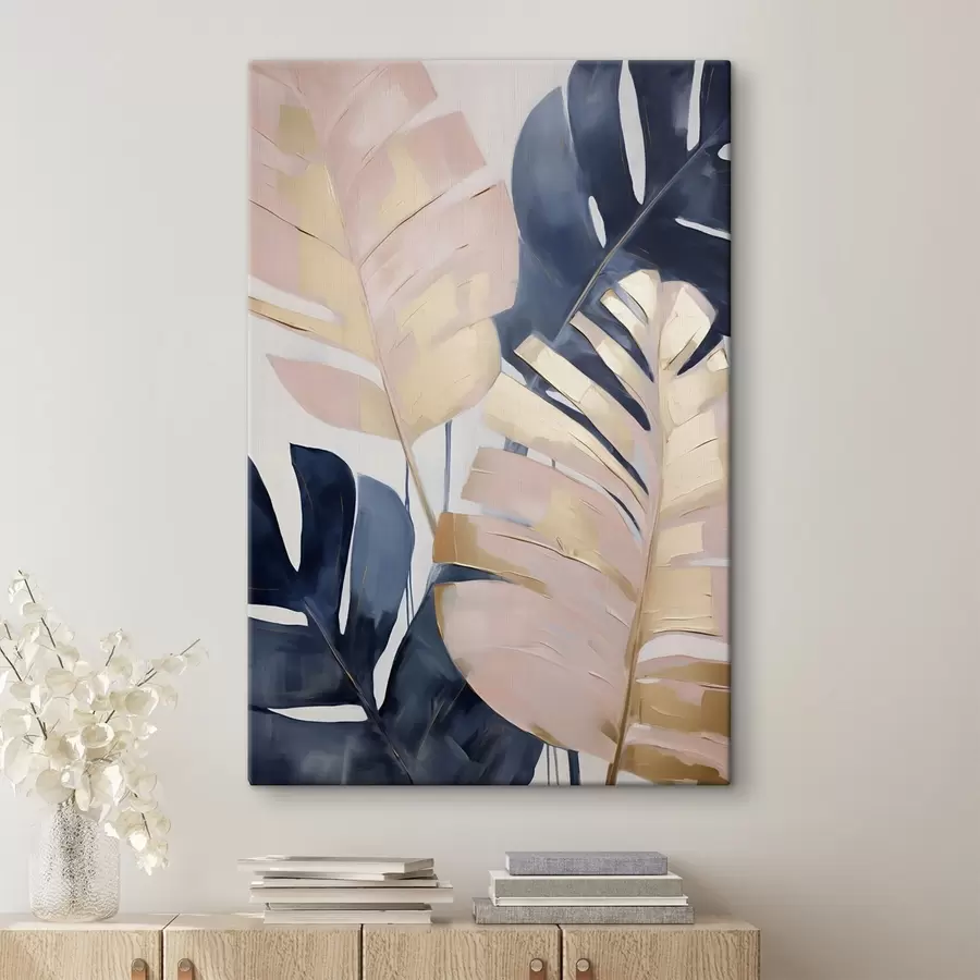 Tablouri Frunze abstracte, imitație de pictură s50075