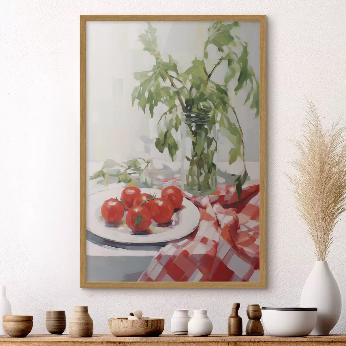Poster Roșii pe o farfurie, imitație de tablou f50064