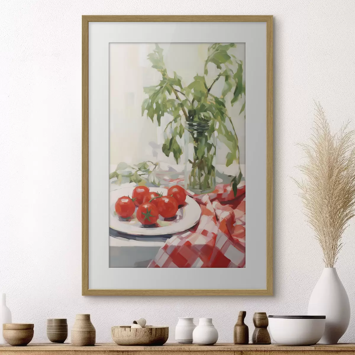 Poster Roșii pe o farfurie, imitație de tablou f50064