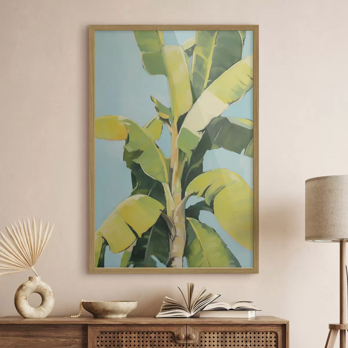 Poster Frunziș de palmier-banană, pictură în stil imitație f50070