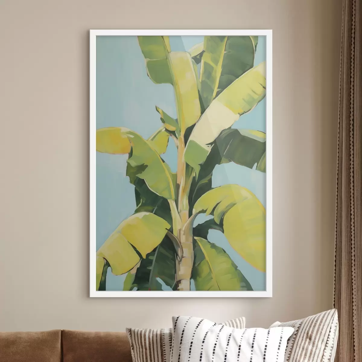 Poster Frunziș de palmier-banană, pictură în stil imitație f50070