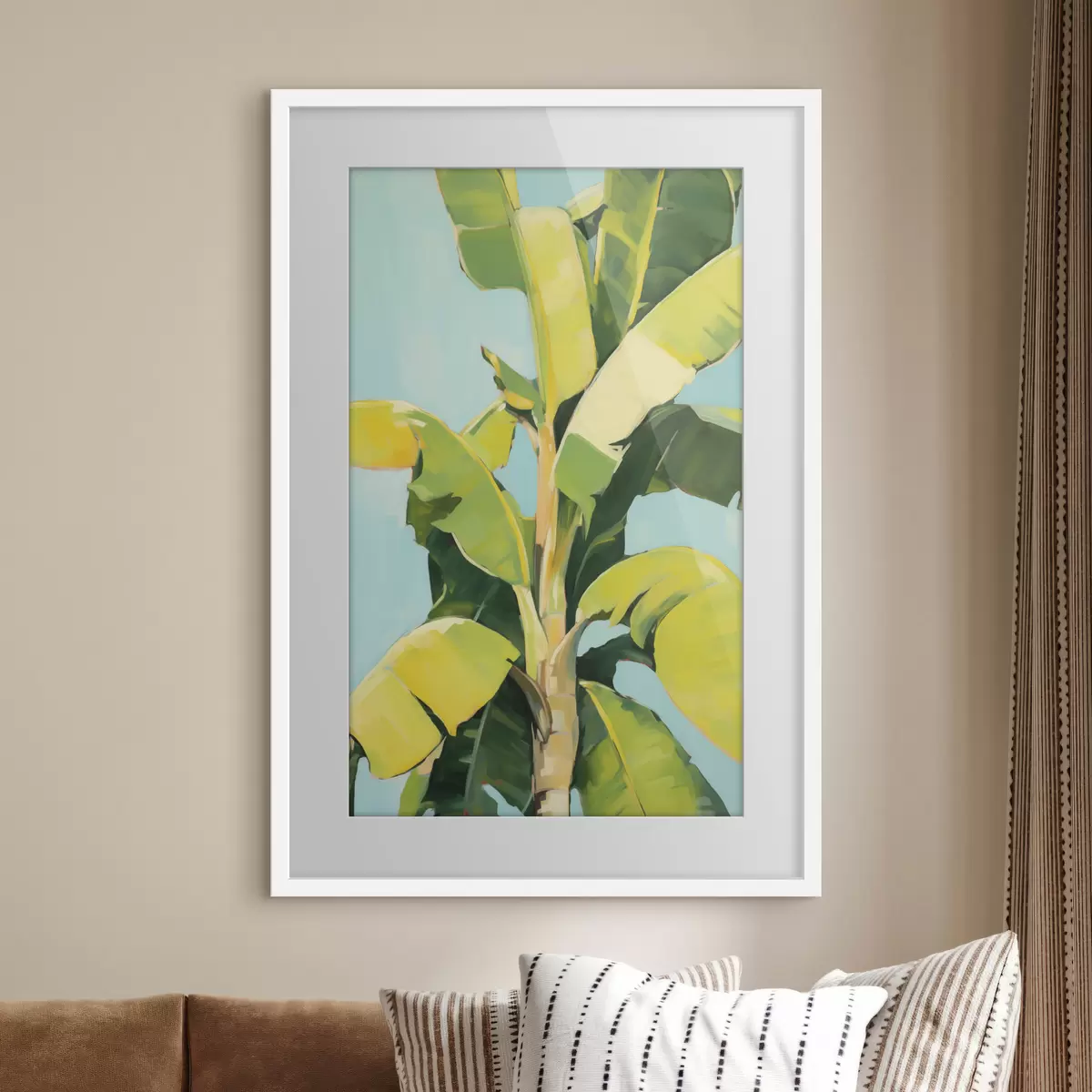 Poster Frunziș de palmier-banană, pictură în stil imitație f50070