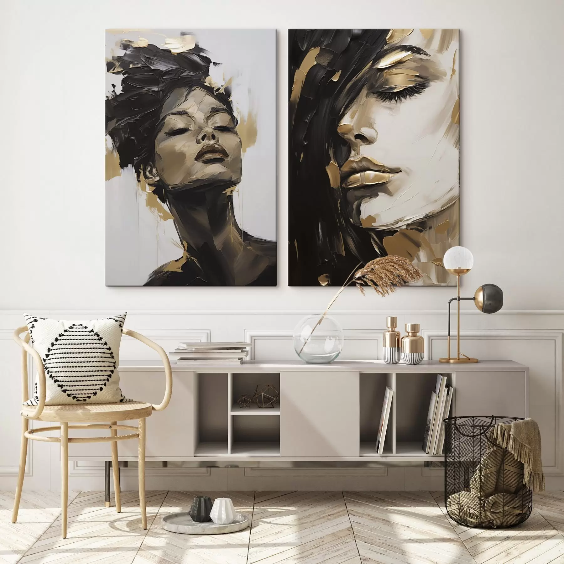 Tablouri Portret abstract de femeie, imitație de pictură m30781