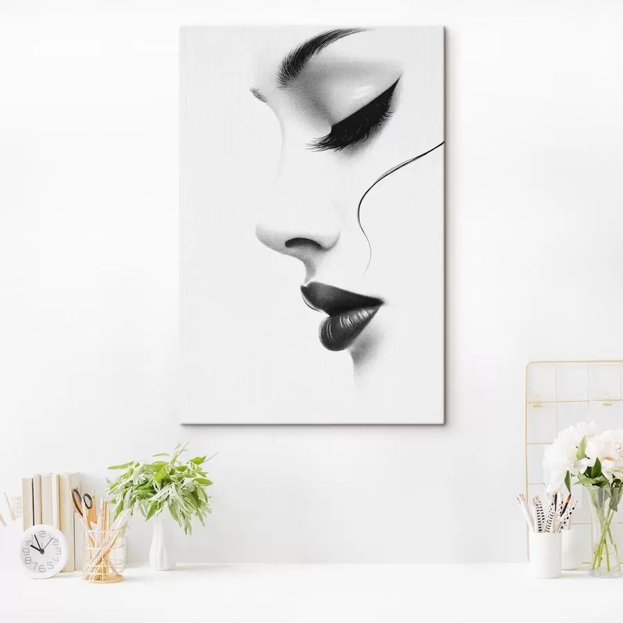 fototapet Portret minimalist al unei femei în alb-negru s49982